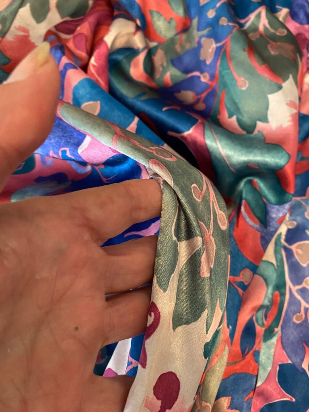 Vintage Ariel Floral Full-Length Long Lounge Robe Mandarin Collar One Size - Picture 3 of 8